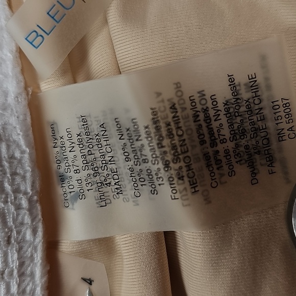 NWOT Bleu Rod Beattie Sneak Peek Crochet Side Tab Hipster Bikini Bottoms White 4 - Picture 9 of 10